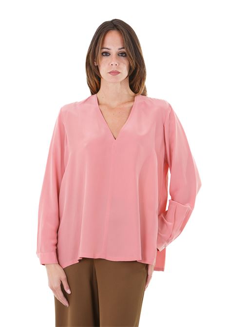 Biancospino, blusa ampia scollo a V ATTIC AND BARN | Bluse | BIANCOSPINO-ATBL003-AT150422